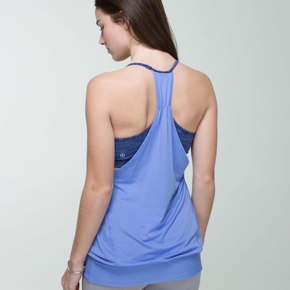 Lululemon No Limits Tank Lullaby / Wee Are From Space Cadet Blue Women’s Size 6
